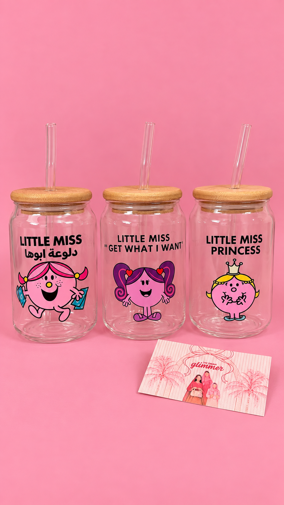 Customised glass cup ( little miss )