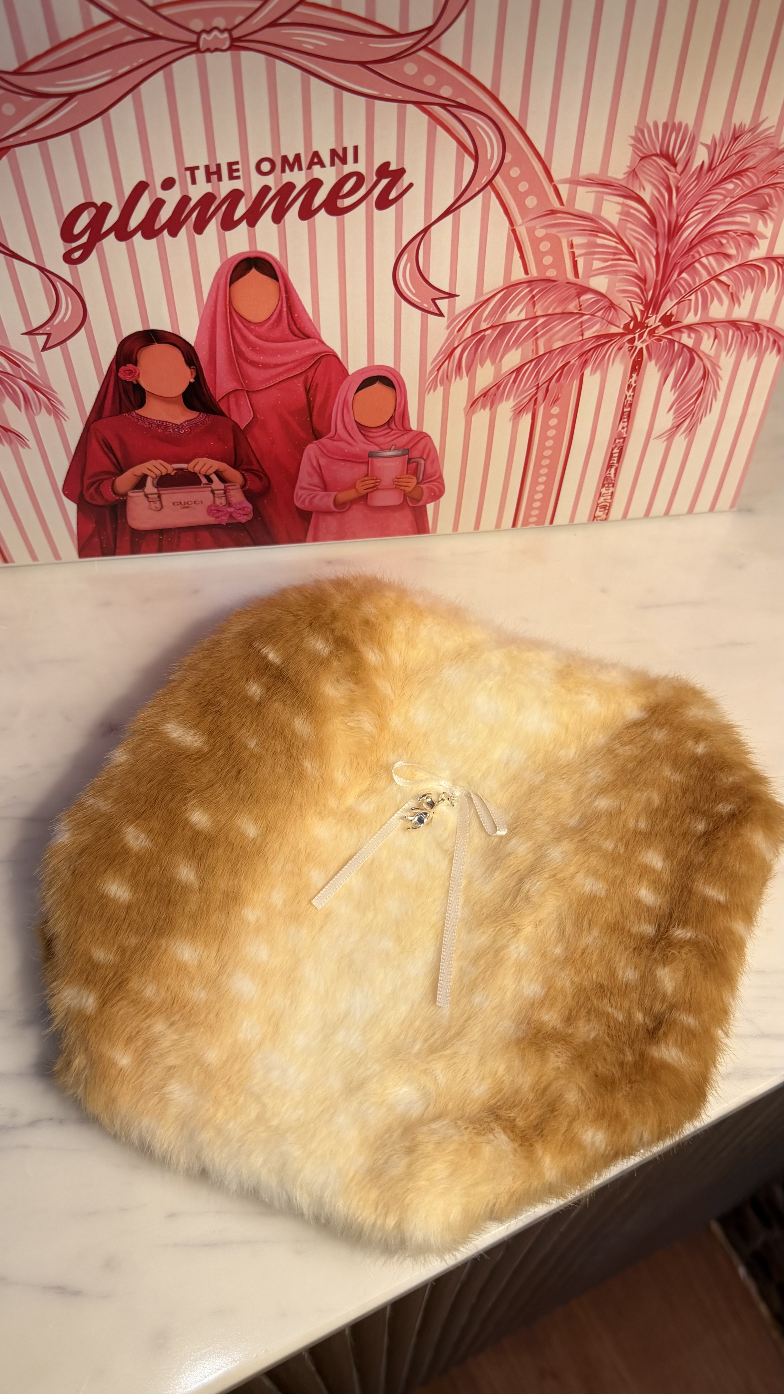 Deer Print Faux Fur Pouch